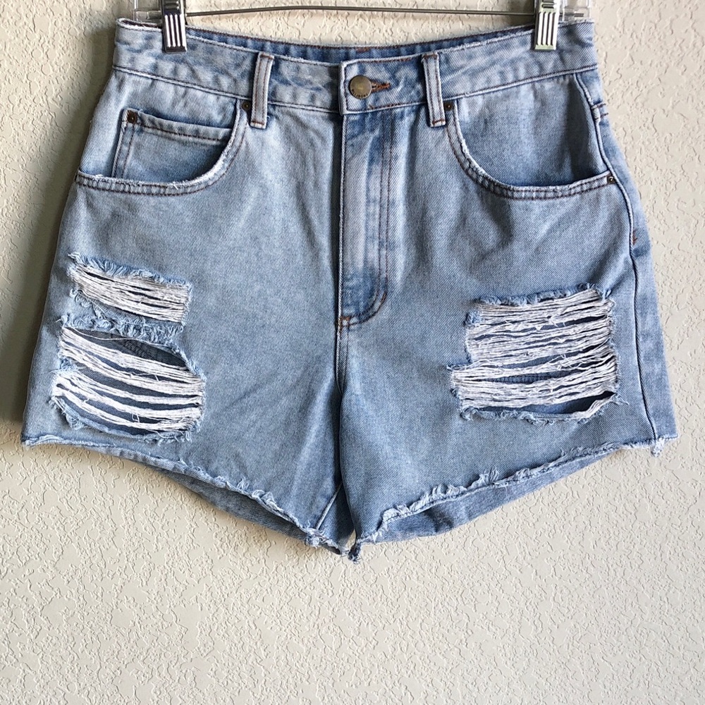 Billabong How Bout That Denim Shorts Jean Distressed 29